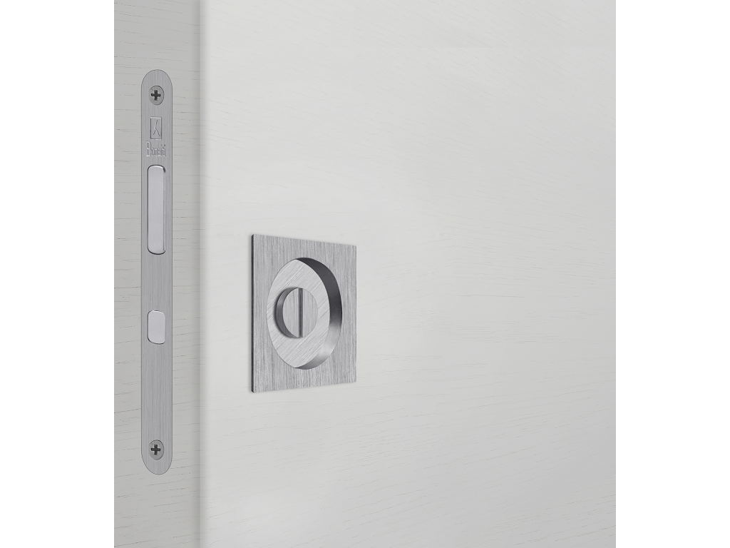 Maniglia Incasso Quadra Porta Scorrevole modello Easy TQN.8 d.60x60/48 con Nottolino+G500T Serratura E50 varie finiture | Bonaiti - immagine 7